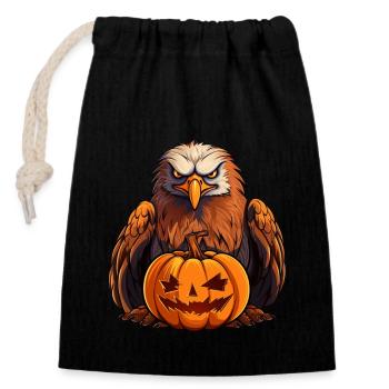 Eagle Pumpkin Lazy Halloween Party Costume Enfants - Sac cadeau en coton avec cordon (14 x 20 cm) - noir - Devant
