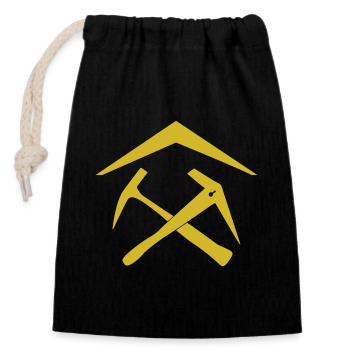 Roofing power: style for professionals - Closable cotton gift bag (14x20cm) - black - Front