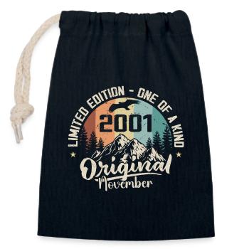 Original November 2001 Birthday November 2001 - Closable cotton gift bag (14x20cm) - navy - Front