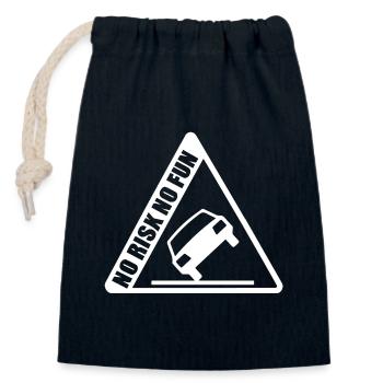 Kein Risiko, kein Spaß, lustiges Geschenk, Autotuning - Verschließbarer Geschenkbeutel aus Baumwolle (14x20cm) - Navy - Vorne