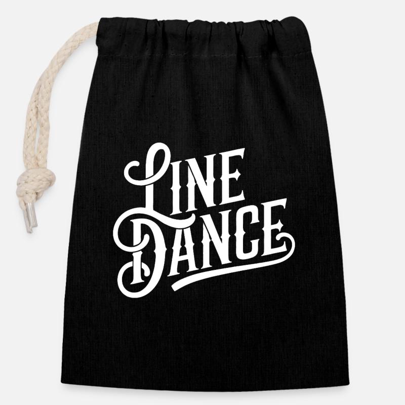 Line Dancing Country Dance - Line Dance Tanzen - Closable cotton gift bag (14x20cm) - black