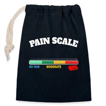 Building Blocks pain scale humor design - Closable cotton gift bag (14x20cm) - navy - Front