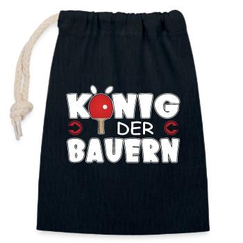 Tennis de table, Roi des paysans, Chance, Lucky Kant - Sac cadeau en coton avec cordon (14 x 20 cm) - bleu marine - Devant