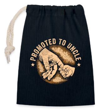 Funny Uncle Men Daddy Dad Boys Promoted To Uncle - Closable cotton gift bag (14x20cm) - navy - Front