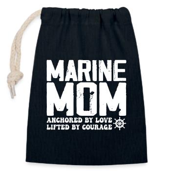 Funny Mom Marines Lover Design For Mother's Day - Sac cadeau en coton avec cordon (14 x 20 cm) - bleu marine - Devant