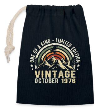 Jubiläum octobre 1976 - geboren im Oktober 1976 - Verschließbarer Geschenkbeutel aus Baumwolle (14x20cm) - Navy - Vorne