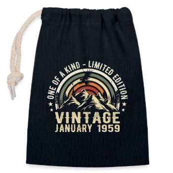 January 1959 Birthday Gift - Original 66 Years - Closable cotton gift bag (14x20cm) - navy - Front