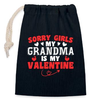Sorry Girls My Grandma Is My Valentine - Closable cotton gift bag (14x20cm) - navy - Front