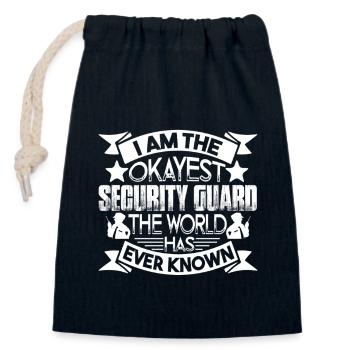 Security Guard I am The Okayest Security Guard - Closable cotton gift bag (14x20cm) - navy - Front