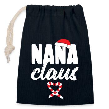 Nana Claus Funny Christmas Holiday Gifts - Closable cotton gift bag (14x20cm) - navy - Front