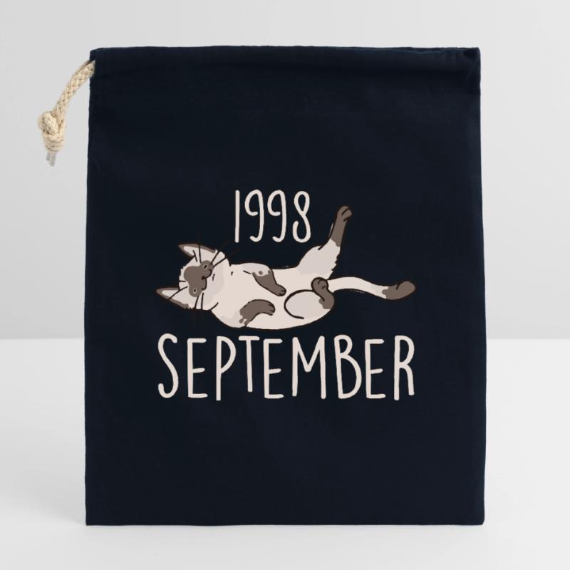 Caption September 1998 Anniversary Gift 1998 Closable cotton gift bag (14x20cm)