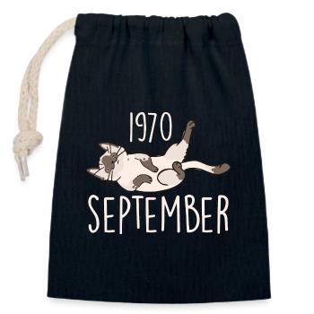 Légende Septembre 1970 Anniversaire Cadeau 1970 - Sac cadeau en coton avec cordon (14 x 20 cm) - bleu marine - Devant