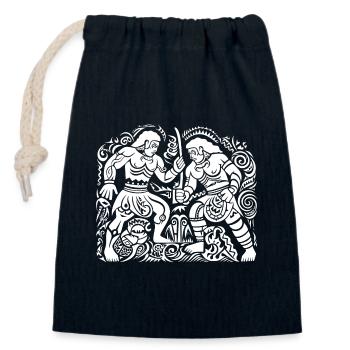 Maori Tattoo Wunder kultureller Design Ausdruck - Verschließbarer Geschenkbeutel aus Baumwolle (14x20cm) - Navy - Vorne