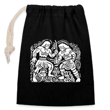 Le tatouage maori me demande une expression de conception culturelle - Sac cadeau en coton avec cordon (14 x 20 cm) - noir - Devant