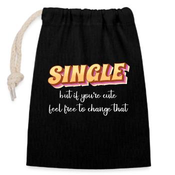 Single - Closable cotton gift bag (14x20cm) - black - Front
