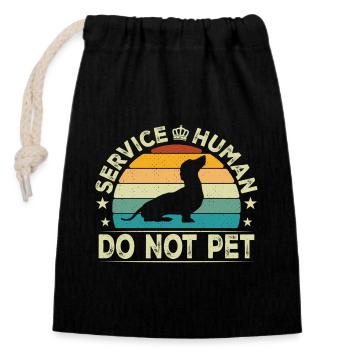 Service Human - Closable cotton gift bag (14x20cm) - black - Front