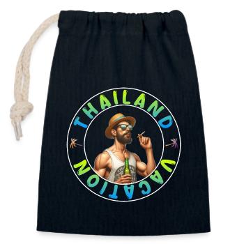 Thailand Urlaub Party Outfit Full Moon Party - Verschließbarer Geschenkbeutel aus Baumwolle (14x20cm) - Navy - Vorne