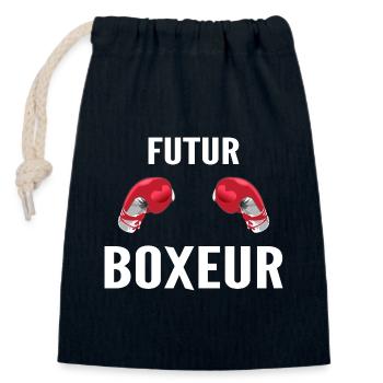 Zukunft Boxer - Verschließbarer Geschenkbeutel aus Baumwolle (14x20cm) - Navy - Vorne