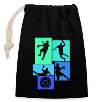 Handball Handball Players - Closable cotton gift bag (14x20cm) - black - Front