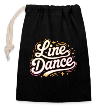 Line dancing my hobby - my passion - my thing - Closable cotton gift bag (14x20cm) - black - Front