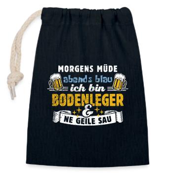 Morgens müde abends blau - Bodenleger - Verschließbarer Geschenkbeutel aus Baumwolle (14x20cm) - Navy - Vorne
