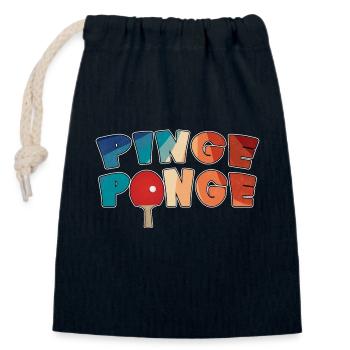 Tennis de table Pinge Ponge Joueur de tennis de table - Sac cadeau en coton avec cordon (14 x 20 cm) - bleu marine - Devant