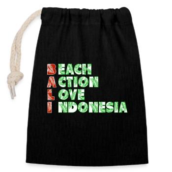Bali - Indonesia - Closable cotton gift bag (14x20cm) - black - Front