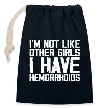 I'm Not Like Other Girls I Have Hemorrhoids - Sac cadeau en coton avec cordon (14 x 20 cm) - bleu marine - Devant