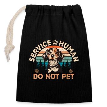 Service Human - Closable cotton gift bag (14x20cm) - black - Front