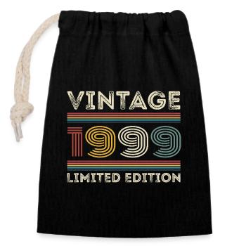 1999 Anniversaire 1999 Retro 1999 Cadeau 1999 - Sac cadeau en coton avec cordon (14 x 20 cm) - noir - Devant