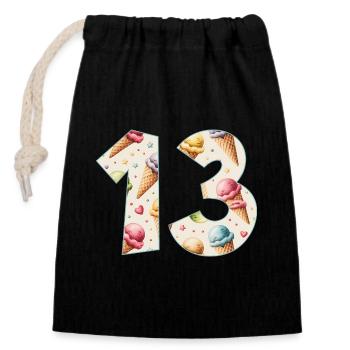 CREAM NUMÉRO 13 ANS CREAM 13E ANNIVERSAIRE - Sac cadeau en coton avec cordon (14 x 20 cm) - noir - Devant