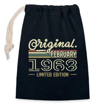 Cadeau Février 1968 - Anniversaire Février 1968 - Sac cadeau en coton avec cordon (14 x 20 cm) - bleu marine - Devant