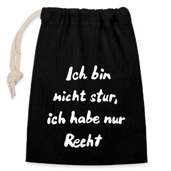 I'm not stubborn... - Closable cotton gift bag (14x20cm) - black - Front