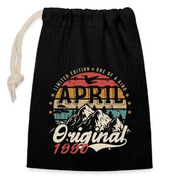 April 1990 | Birthday April 1990 - Closable cotton gift bag (14x20cm) - black - Front