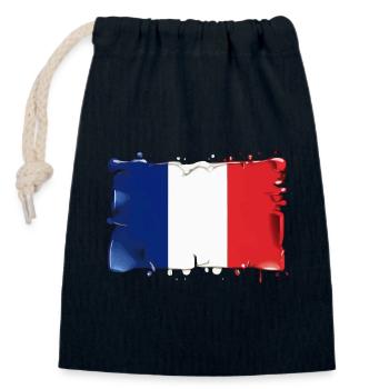 DRAPEAU DRAPEAU DE LA FRANCE - Sac cadeau en coton avec cordon (14 x 20 cm) - bleu marine - Devant