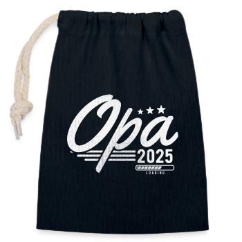 Opa 2025 loading - Verschließbarer Geschenkbeutel aus Baumwolle (14x20cm) - Navy - Vorne