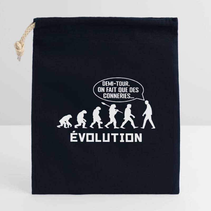 évolution Sac cadeau en coton avec cordon (14 x 20 cm)