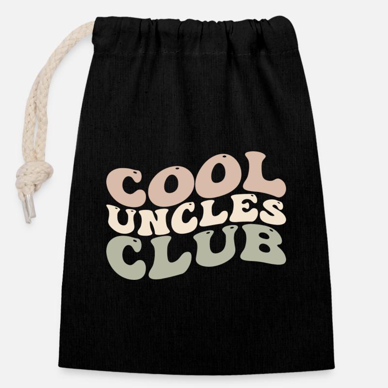 Cool Uncles Club | Cool Uncles , New Uncle - Closable cotton gift bag (14x20cm) - black