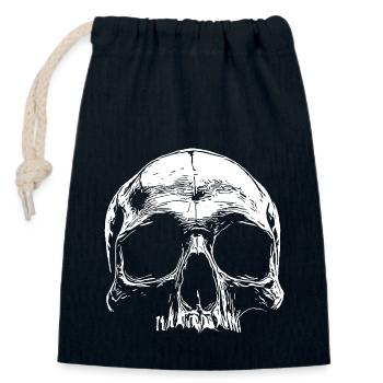 SKULL - Verschließbarer Geschenkbeutel aus Baumwolle (14x20cm) - Navy - Vorne