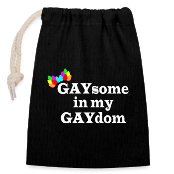 Gaysome in my Gaydom 2 - Closable cotton gift bag (14x20cm) - black - Front