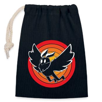 Mothman - Closable cotton gift bag (14x20cm) - navy - Front