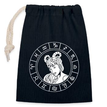 Sternzeichen Widder - Verschließbarer Geschenkbeutel aus Baumwolle (14x20cm) - Navy - Vorne