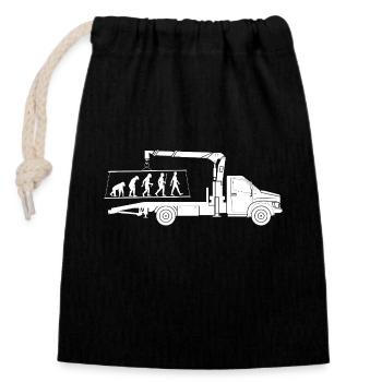 Abschlepper Evolution Silhouette Minimalistisch - Verschließbarer Geschenkbeutel aus Baumwolle (14x20cm) - Schwarz - Vorne