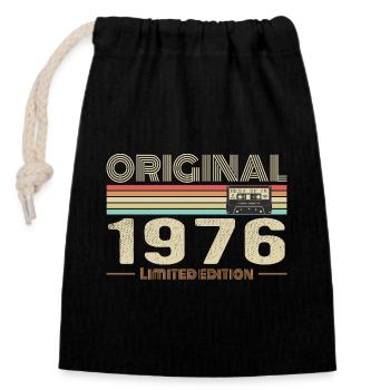 Original 1976 Jahrgang 1976 Retro Geburtstag 1976 - Verschließbarer Geschenkbeutel aus Baumwolle (14x20cm) - Schwarz - Vorne