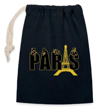 Paris die goldig leuchtende Stadt, Frankreich - Verschließbarer Geschenkbeutel aus Baumwolle (14x20cm) - Navy - Vorne