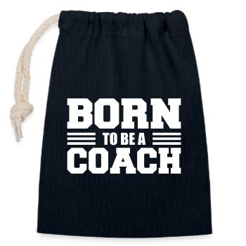 Entraîneur - Born to be a Coach - Closable cotton gift bag (14x20cm) - navy - Front