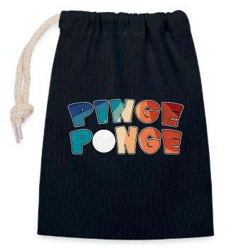 Tennis de table Pinge Ponge Joueur de tennis de table - Sac cadeau en coton avec cordon (14 x 20 cm) - bleu marine - Devant