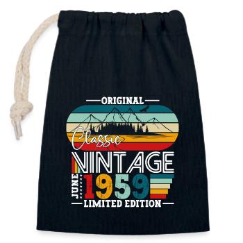 Original June 1959 Born 1959 65th Birthday 59 - Closable cotton gift bag (14x20cm) - navy - Front
