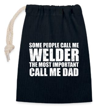 Some people call me welder - Sac cadeau en coton avec cordon (14 x 20 cm) - bleu marine - Devant