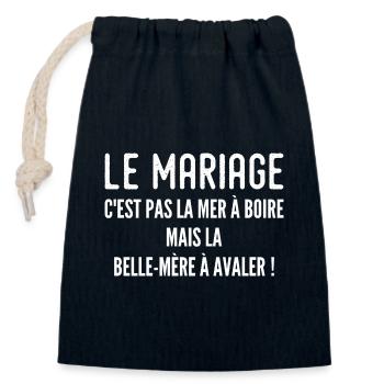 Mother-in-law Humorous Quote - Closable cotton gift bag (14x20cm) - navy - Front